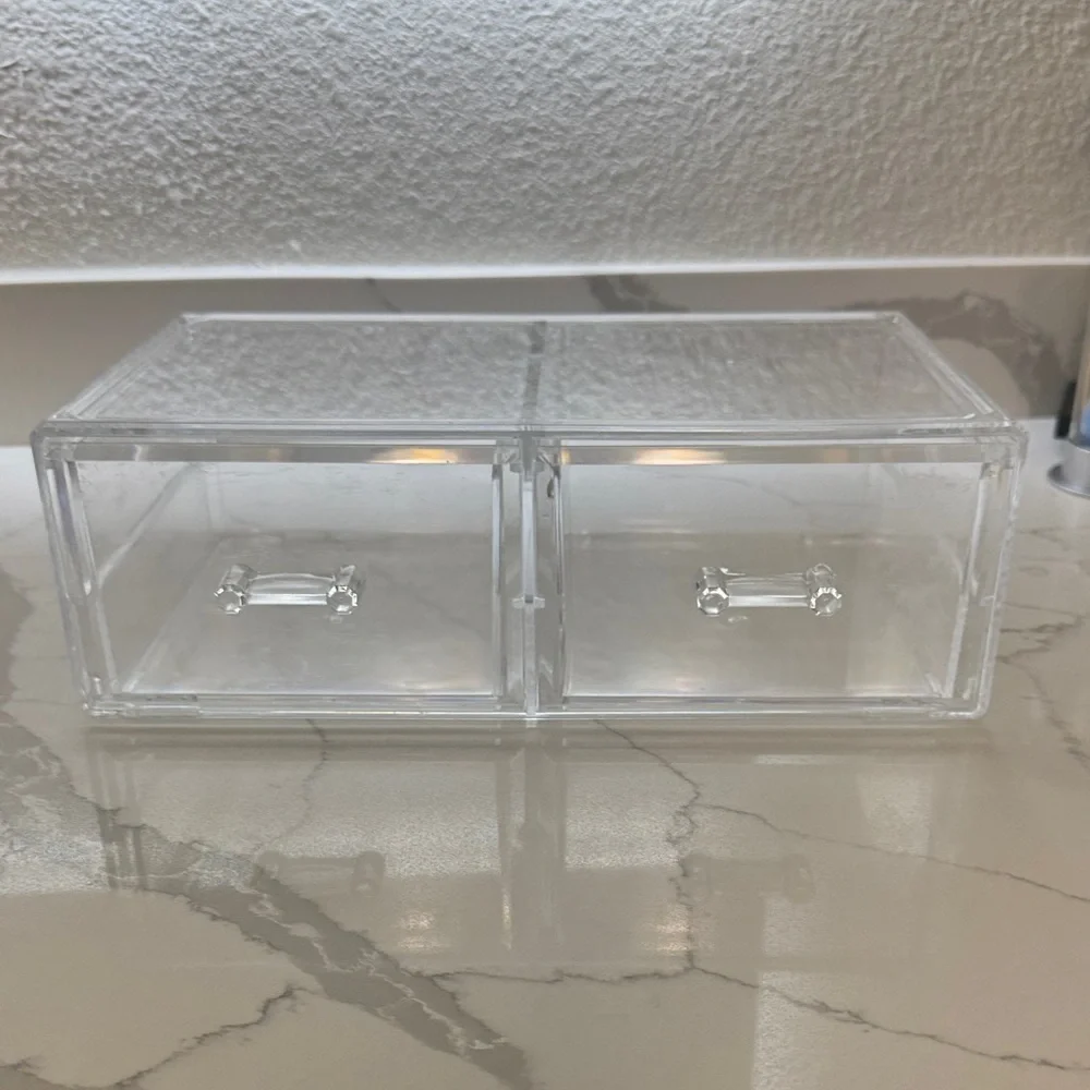 Clear Acrylic Makeup Organizer with Dual Drawers